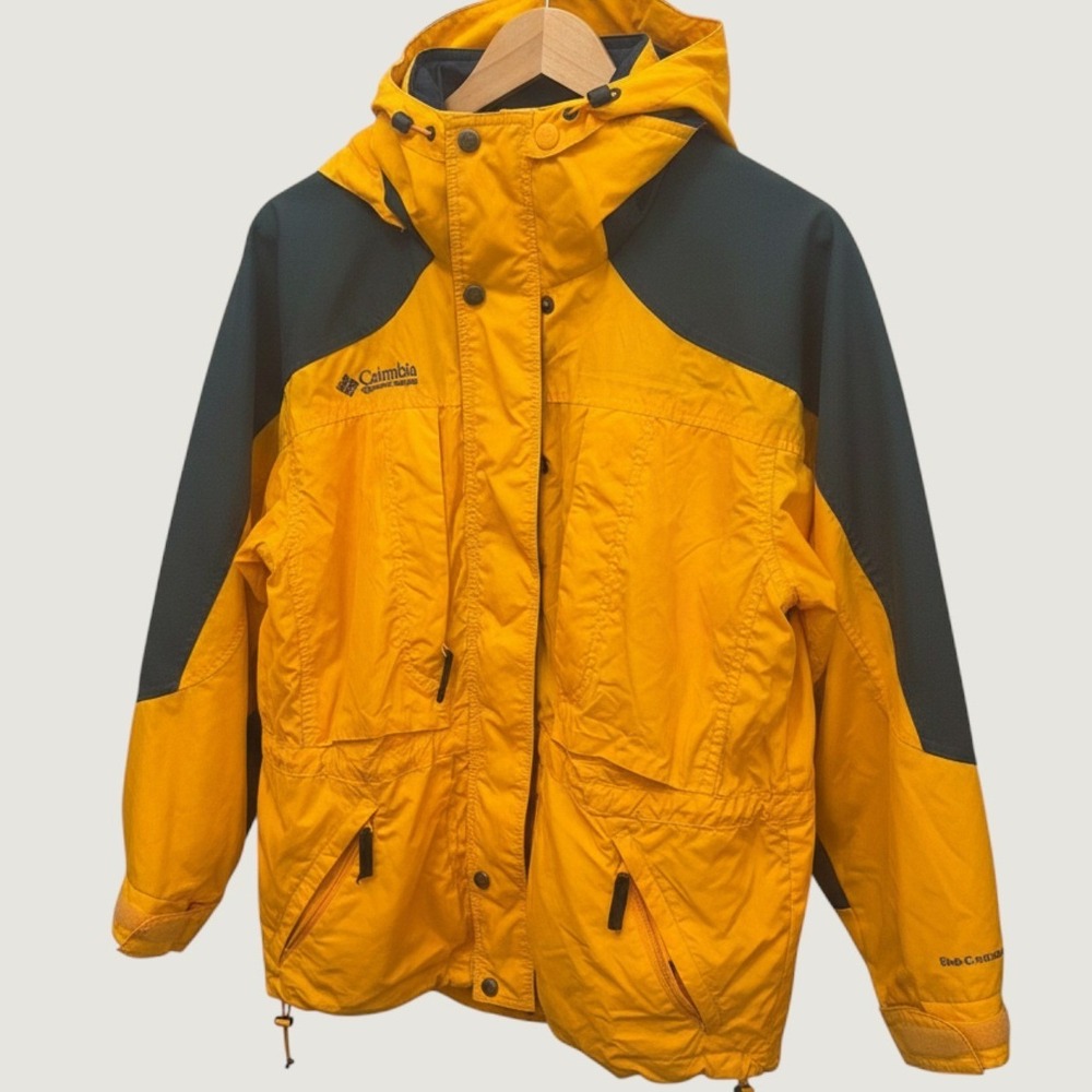 Vintage 90s Columbia Double Whammy 3-in-1 Jacket Women Yellow Ski Parka Liner S